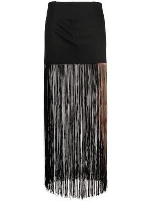 Doublet body-print fringed skirt - Black