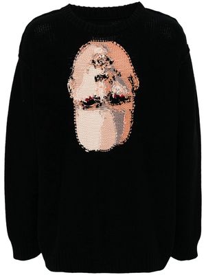 Doublet chunky-knit intarsia jumper - Black