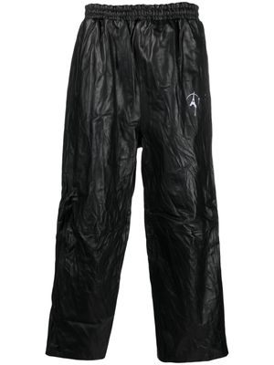 Doublet crinkled leather trousers - Black