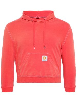 Doublet cropped cotton-blend hoodie - Red