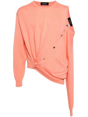 Doublet cut-out asymmetric cotton jumper - Pink