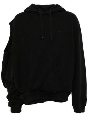 Doublet cut-out cotton hoodie - Black