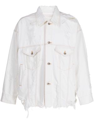 Doublet distressed denim jacket - White