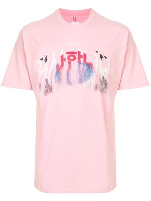 Doublet embroidered fringed T-shirt - Pink