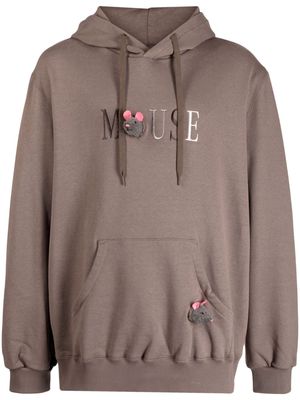 Doublet embroidered-motif cotton hoodie - Grey