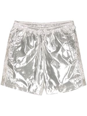 Doublet embroidered-motif laminated shorts - Metallic