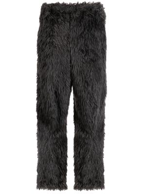 Doublet faux-fur slim-cut trousers - Black