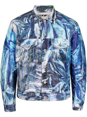 Doublet graphic-print denim jacket - Blue