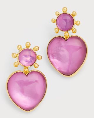 Doublet Heart Drop Earrings