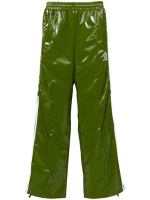 Doublet Laminate Track embroidered track pants - Green