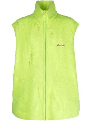 Doublet logo-embroidered ribbed gilet - Green