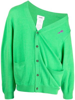 Doublet logo-embroidered wool cardigan - Green