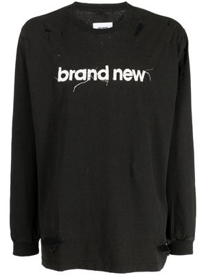 Doublet logo-print ripped-detail sweatshirt - Grey