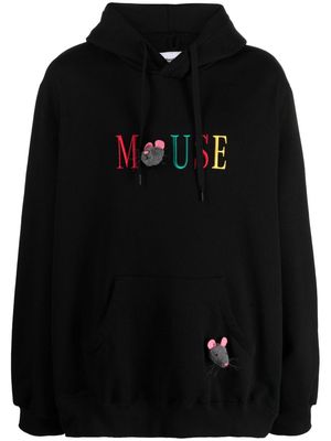 Doublet motif-embroidered cotton hoodie - Black
