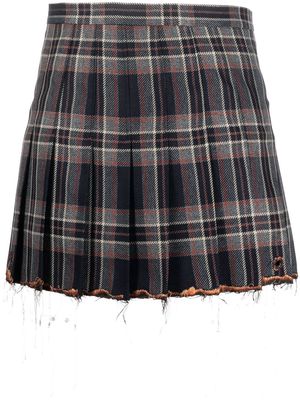 Doublet pleated tartan-print skirt - Blue