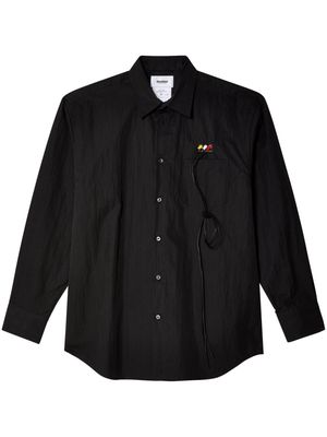 Doublet RCA Cable-detail button-up shirt - Black