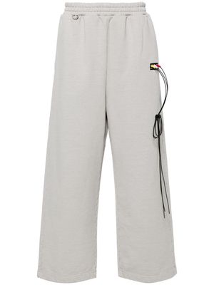 Doublet RCA Cable-embroidered cotton track pants - Grey