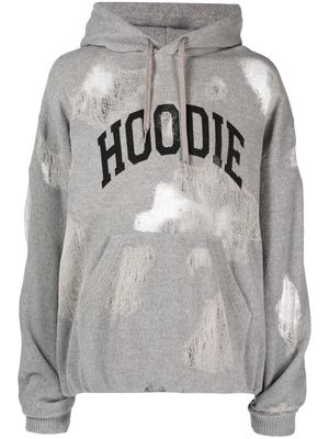 Doublet ripped-detail hoodie - Grey