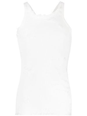 Doublet ripped-detail racerback tank top - White