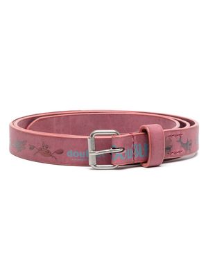 Doublet shark-print leather belt - Pink
