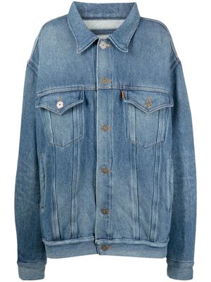 Doublet spread-collar cotton denim jacket - Blue