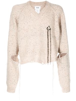Doublet stitch-detail V-neck sweater - Brown