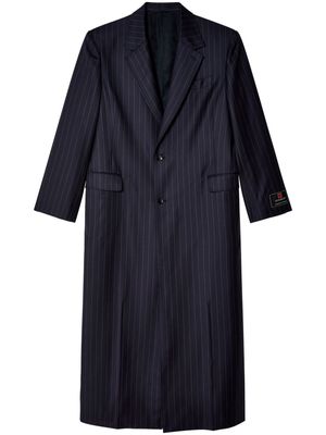 Doublet striped single-breasted maxi coat - Black