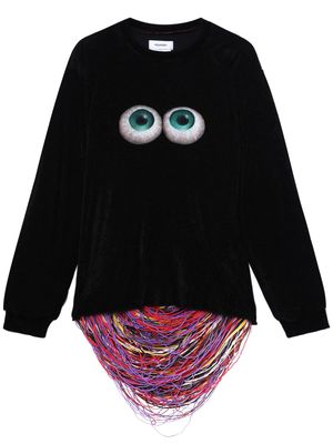 Doublet thread-detail eye-print sweatshirt - Black