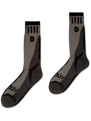 Doublet Two Dimensional pattern-intarsia socks - Grey