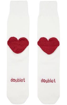 Doublet White Pop-Up Heart Socks
