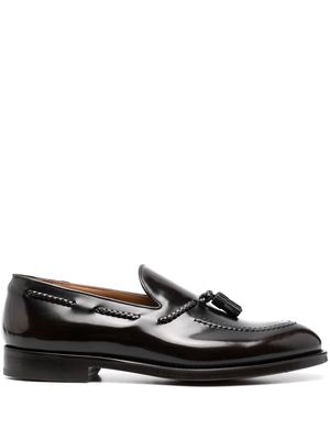 Doucal's almond toe leather loafers - Brown