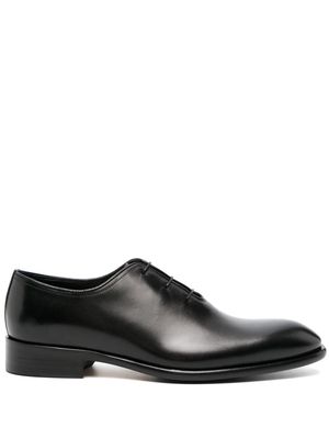 Doucal's almond-toe leather oxford shoes - Black