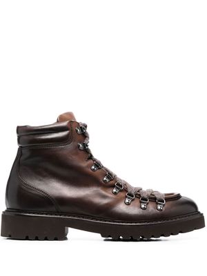 Doucal's ankle lace-up fastening boots - Brown