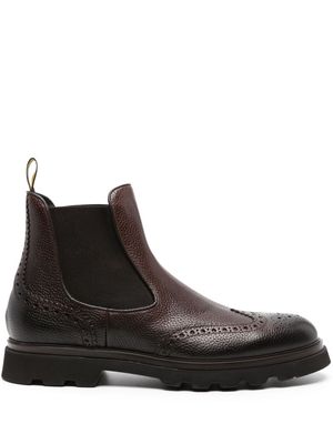 Doucal's brogue-detail leather chelsea boots - Brown