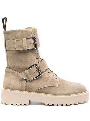 Doucal's buckle-detail suede ankle-boots - Neutrals