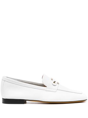 Doucal's buckle-detailed leather loafers - White