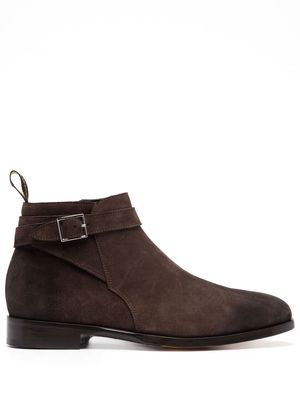 Doucal's buckle-embellished ankle boots - Brown