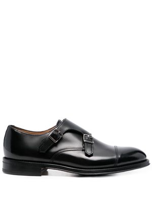 Doucal's buckle-fastening monk shoes - Black