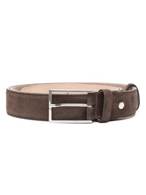 Doucal's buckle-fastening suede belt - Brown