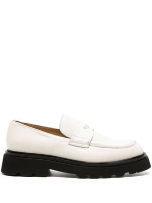 Doucal's chunky-sole leather loafers - White