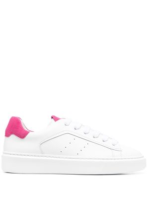 Doucal's contrasting heel-counter leather sneakers - White