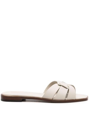 Doucal's cut-out leather slides - Neutrals