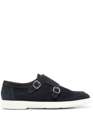 Doucal's double-buckle suede loafers - Blue