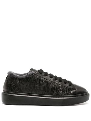 Doucal's faux-shearling leather sneakers - Black