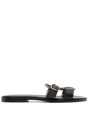 Doucal's Fibbia buckle-detail leather sandals - Black