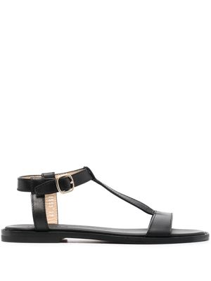 Doucal's Fibbia T-bar leather sandals - Black