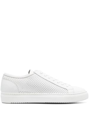 Doucal's fully perforated leather low-top sneakers - White