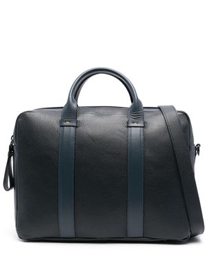 Doucal's grained leather briefcase - Blue