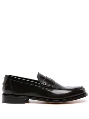 Doucal's high-shine leather loafers - Brown
