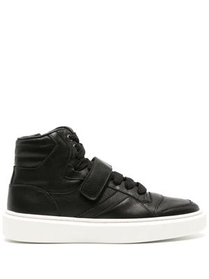 Doucal's high-top leather sneakers - Black